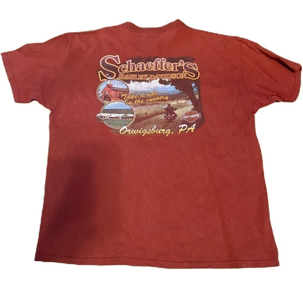 Vintage Schaeffer’s Harley Davidson Take A Ride in the Country T-shirt 2X Beefy